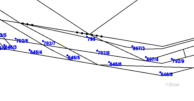 Parcela st. 792/8 v KÚ Břeclav, Katastrální mapa