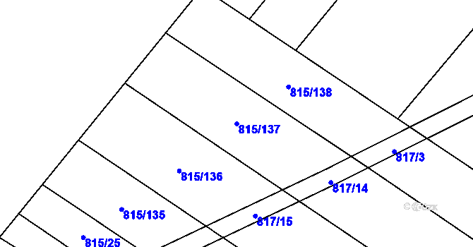 Parcela st. 815/137 v KÚ Břeclav, Katastrální mapa