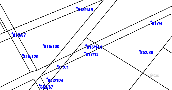 Parcela st. 815/144 v KÚ Břeclav, Katastrální mapa