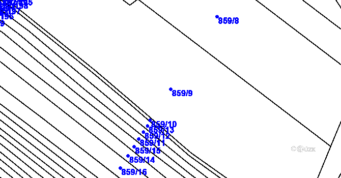 Parcela st. 859/9 v KÚ Břeclav, Katastrální mapa