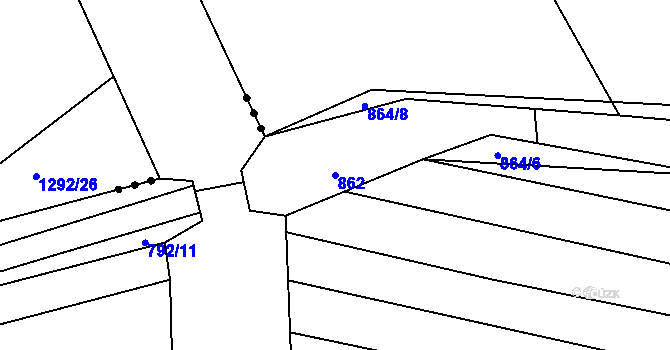 Parcela st. 862 v KÚ Břeclav, Katastrální mapa