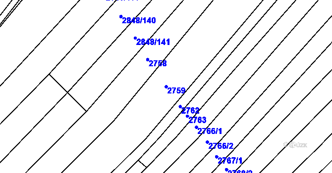 Parcela st. 2759 v KÚ Břeclav, Katastrální mapa
