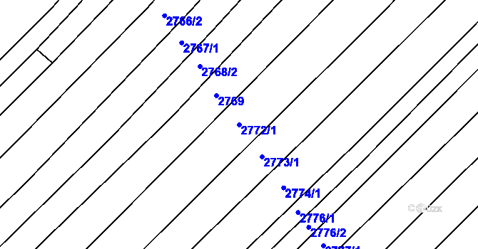 Parcela st. 2772/1 v KÚ Břeclav, Katastrální mapa