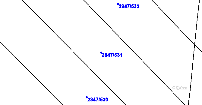 Parcela st. 2847/531 v KÚ Břeclav, Katastrální mapa