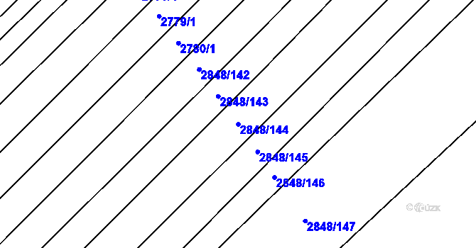 Parcela st. 2848/144 v KÚ Břeclav, Katastrální mapa