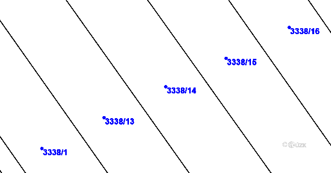 Parcela st. 3338/14 v KÚ Břeclav, Katastrální mapa
