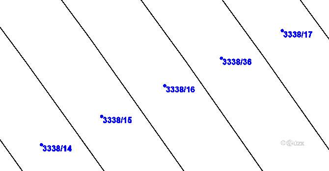 Parcela st. 3338/16 v KÚ Břeclav, Katastrální mapa