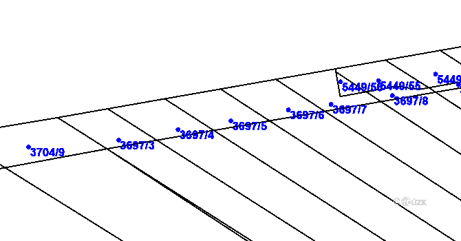 Parcela st. 3697/5 v KÚ Břeclav, Katastrální mapa