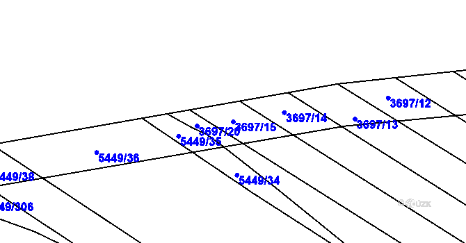 Parcela st. 3697/15 v KÚ Břeclav, Katastrální mapa