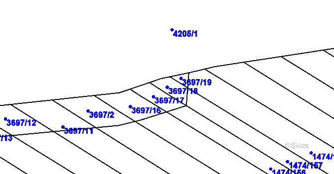 Parcela st. 3697/18 v KÚ Břeclav, Katastrální mapa