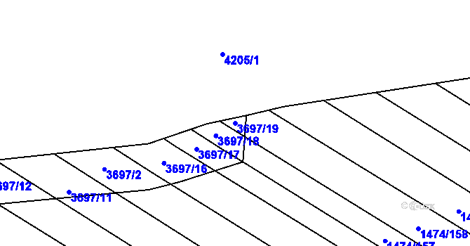 Parcela st. 3697/19 v KÚ Břeclav, Katastrální mapa