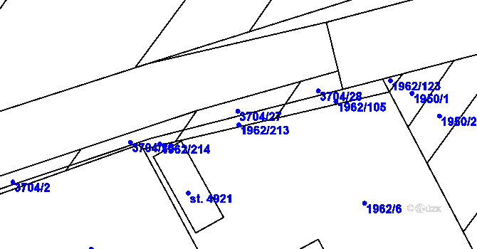 Parcela st. 1962/213 v KÚ Břeclav, Katastrální mapa