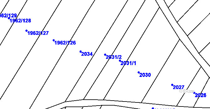 Parcela st. 2031/2 v KÚ Břeclav, Katastrální mapa