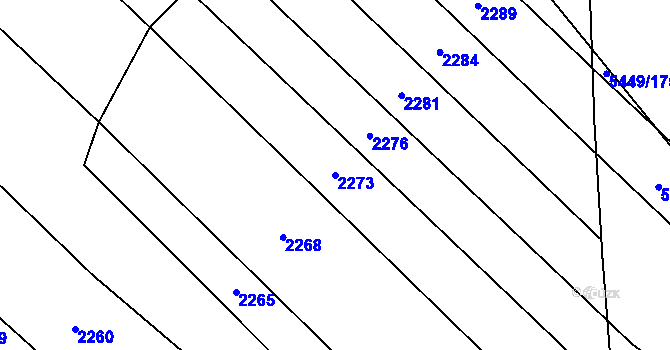 Parcela st. 2273 v KÚ Břeclav, Katastrální mapa