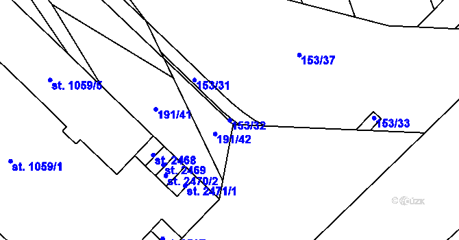 Parcela st. 153/32 v KÚ Břeclav, Katastrální mapa