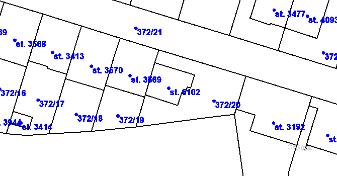 Parcela st. 6102 v KÚ Břeclav, Katastrální mapa