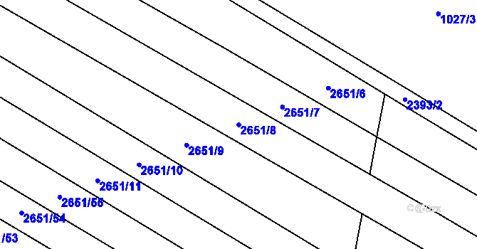 Parcela st. 2651/8 v KÚ Břeclav, Katastrální mapa