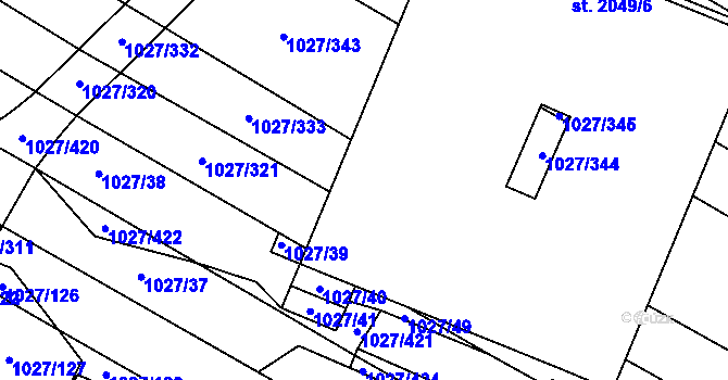 Parcela st. 2049/3 v KÚ Břeclav, Katastrální mapa