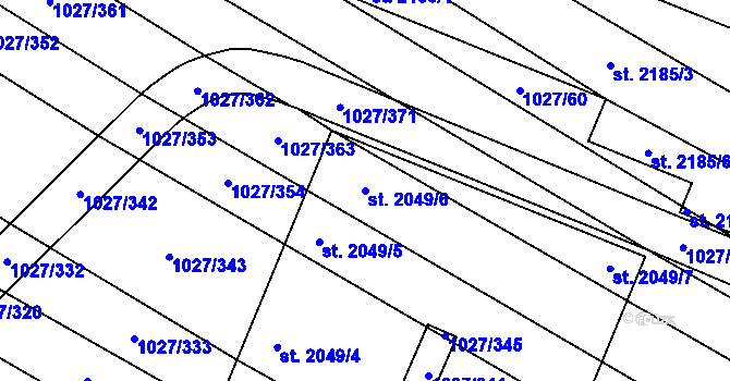 Parcela st. 2049/6 v KÚ Břeclav, Katastrální mapa