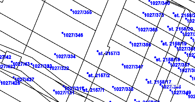Parcela st. 2157/3 v KÚ Břeclav, Katastrální mapa