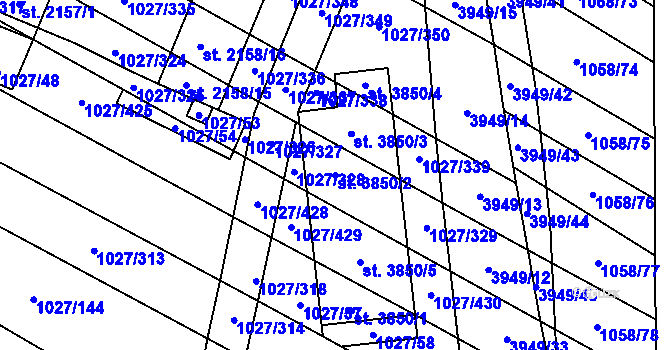 Parcela st. 3850/2 v KÚ Břeclav, Katastrální mapa