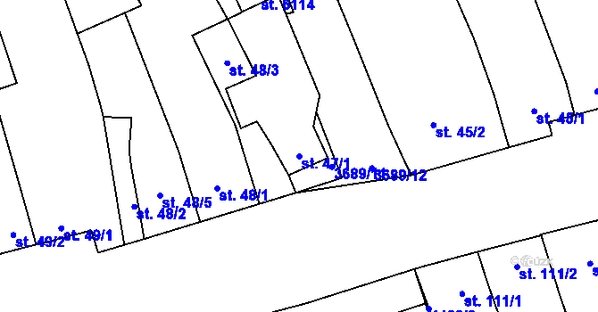 Parcela st. 47/1 v KÚ Břeclav, Katastrální mapa