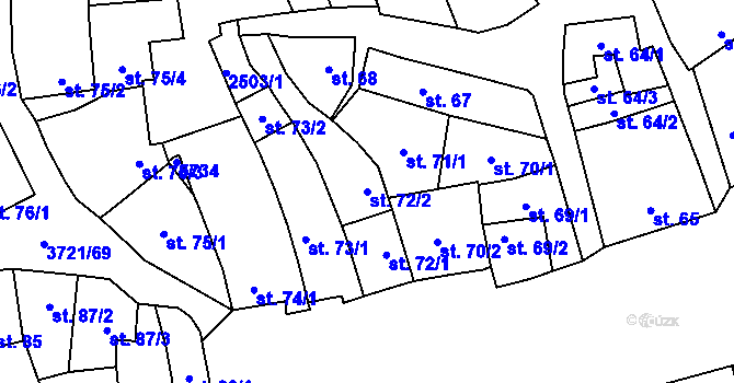 Parcela st. 72/2 v KÚ Břeclav, Katastrální mapa