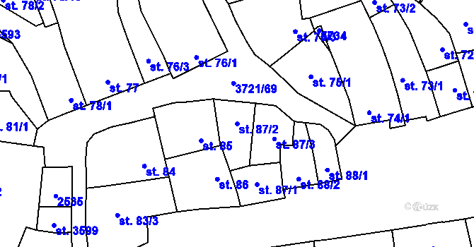 Parcela st. 87/2 v KÚ Břeclav, Katastrální mapa