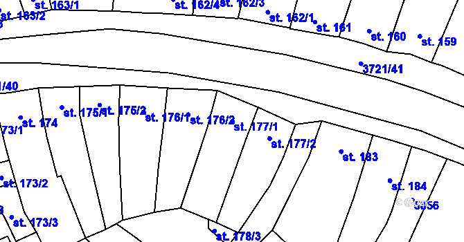 Parcela st. 177/1 v KÚ Břeclav, Katastrální mapa