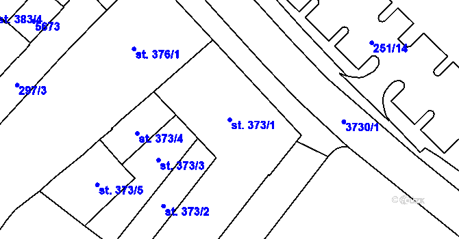 Parcela st. 373/1 v KÚ Břeclav, Katastrální mapa
