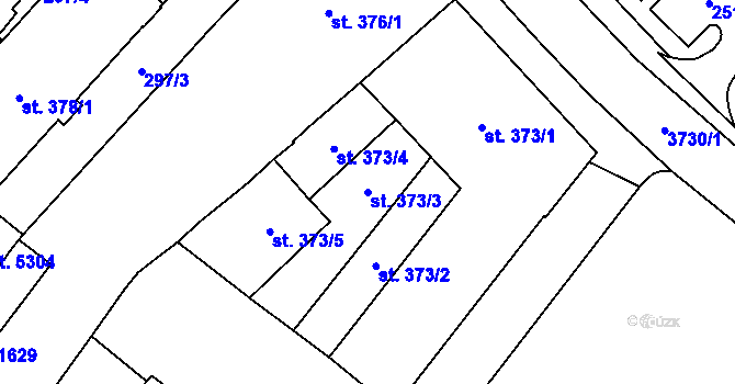 Parcela st. 373/3 v KÚ Břeclav, Katastrální mapa
