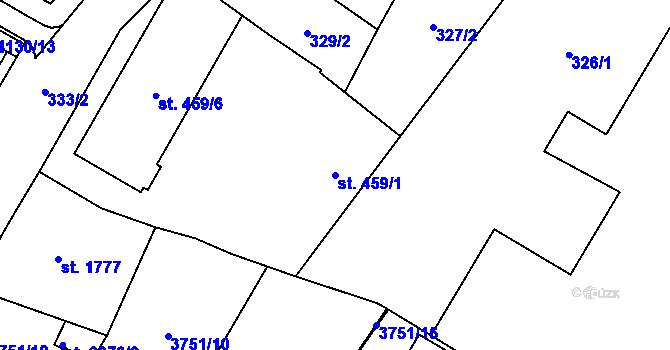 Parcela st. 459/1 v KÚ Břeclav, Katastrální mapa