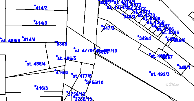 Parcela st. 477/6 v KÚ Břeclav, Katastrální mapa