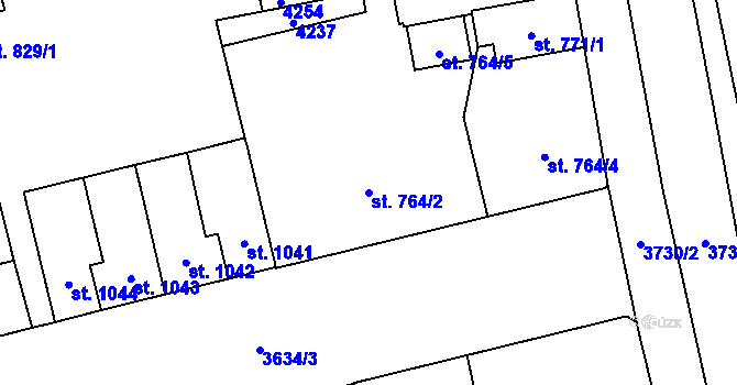 Parcela st. 764/2 v KÚ Břeclav, Katastrální mapa