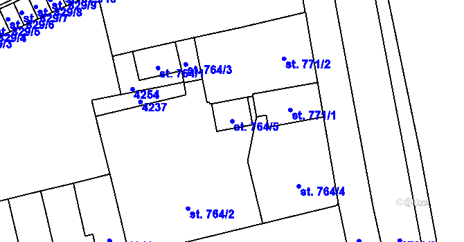 Parcela st. 764/5 v KÚ Břeclav, Katastrální mapa