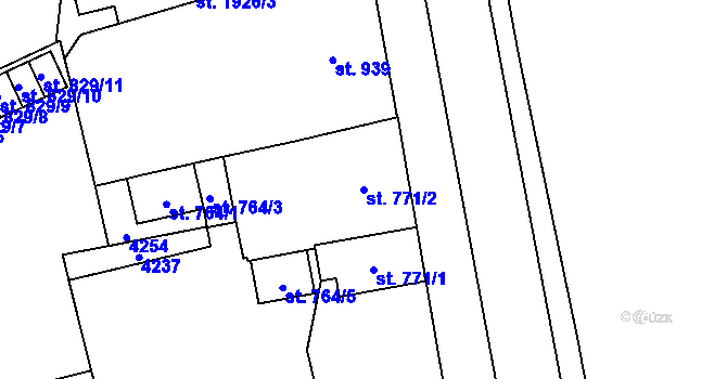 Parcela st. 771/2 v KÚ Břeclav, Katastrální mapa