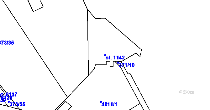 Parcela st. 1142 v KÚ Břeclav, Katastrální mapa