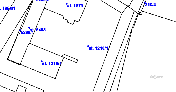 Parcela st. 1218/1 v KÚ Břeclav, Katastrální mapa