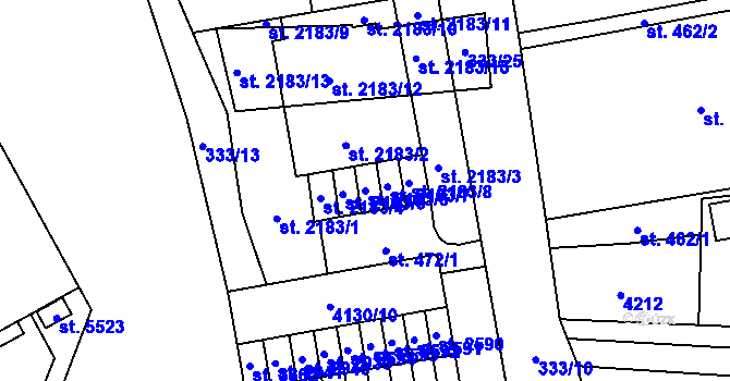 Parcela st. 2183/6 v KÚ Břeclav, Katastrální mapa