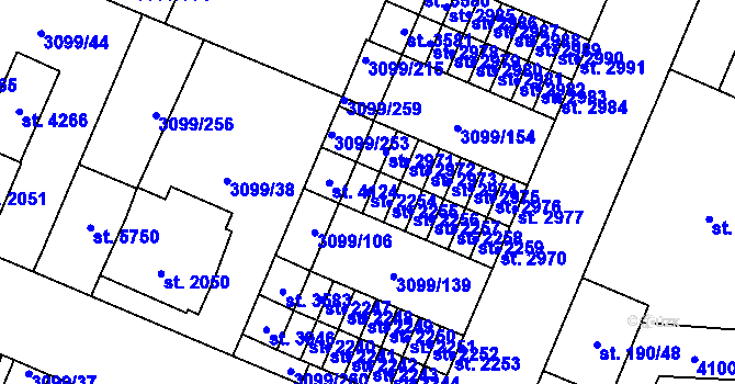 Parcela st. 2254 v KÚ Břeclav, Katastrální mapa