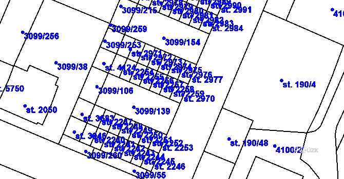 Parcela st. 2259 v KÚ Břeclav, Katastrální mapa