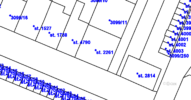 Parcela st. 2261 v KÚ Břeclav, Katastrální mapa