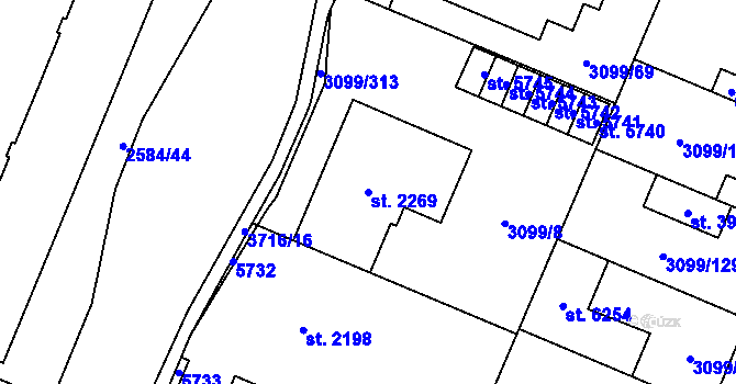 Parcela st. 2269 v KÚ Břeclav, Katastrální mapa