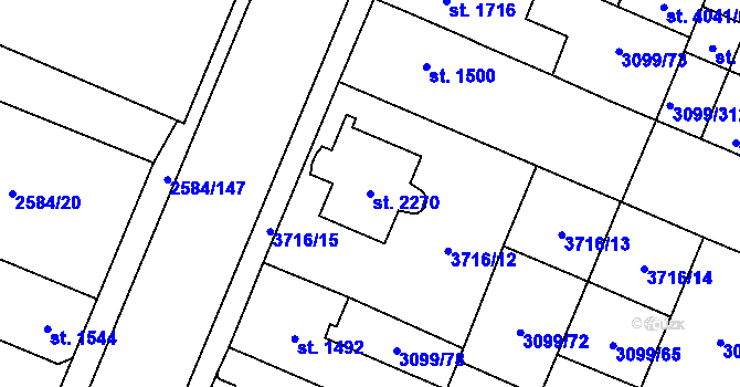Parcela st. 2270 v KÚ Břeclav, Katastrální mapa