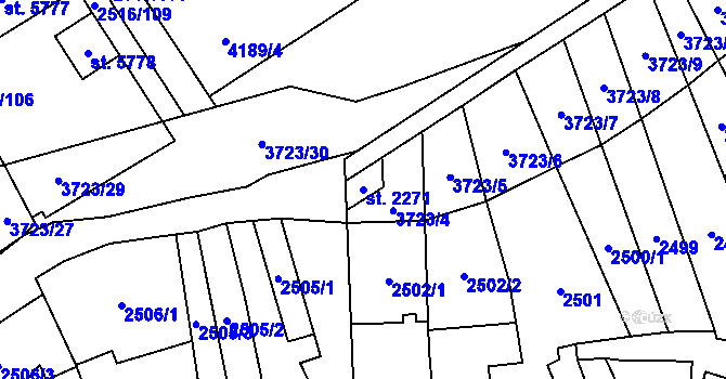 Parcela st. 2271 v KÚ Břeclav, Katastrální mapa