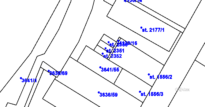Parcela st. 2352 v KÚ Břeclav, Katastrální mapa