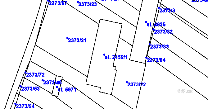 Parcela st. 2459/1 v KÚ Břeclav, Katastrální mapa