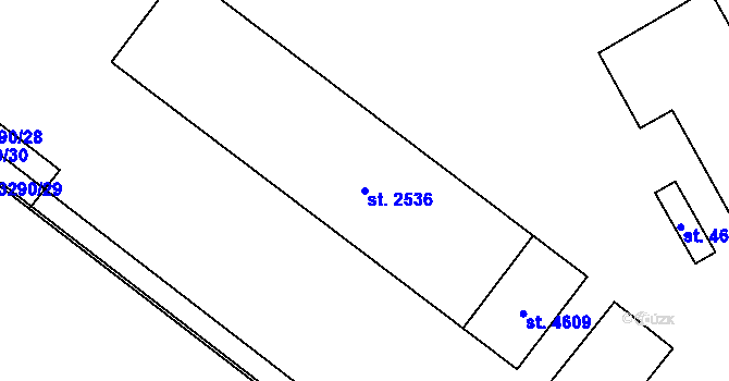 Parcela st. 2536 v KÚ Břeclav, Katastrální mapa