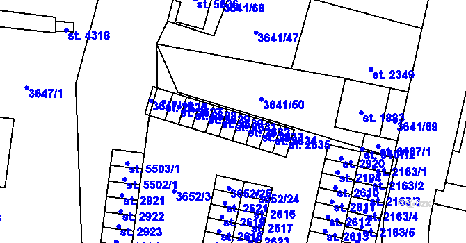 Parcela st. 2631 v KÚ Břeclav, Katastrální mapa