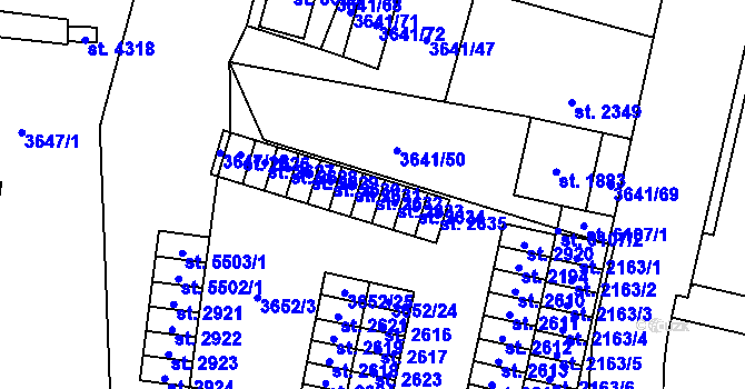 Parcela st. 2632 v KÚ Břeclav, Katastrální mapa